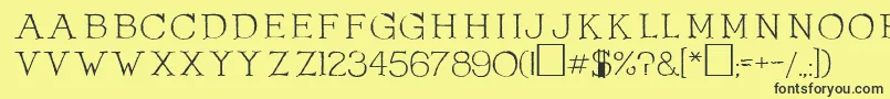 Czcionka OlduvaiRegular – czarne czcionki na żółtym tle