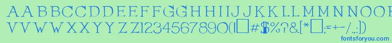 OlduvaiRegular Font – Blue Fonts on Green Background
