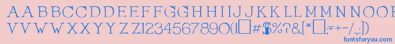 OlduvaiRegular-fontti – siniset fontit vaaleanpunaisella taustalla