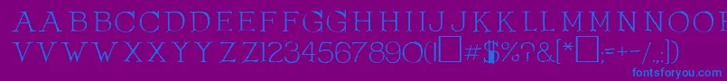 Czcionka OlduvaiRegular – niebieskie czcionki na fioletowym tle
