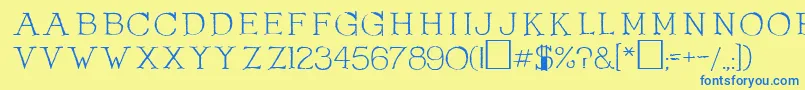 OlduvaiRegular Font – Blue Fonts on Yellow Background