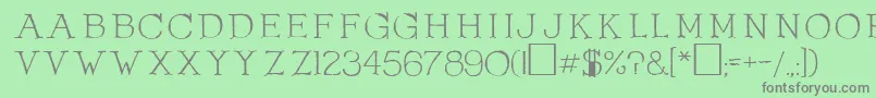 OlduvaiRegular-Schriftart – Graue Schriften auf grünem Hintergrund