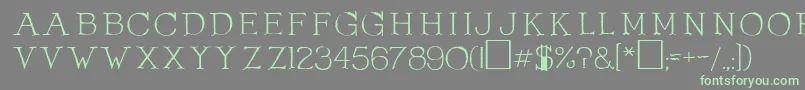 OlduvaiRegular-fontti – vihreät fontit harmaalla taustalla
