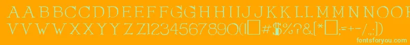 OlduvaiRegular Font – Green Fonts on Orange Background