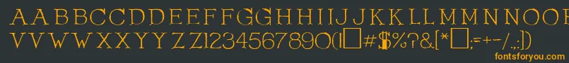 OlduvaiRegular-fontti – oranssit fontit mustalla taustalla