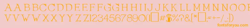 Czcionka OlduvaiRegular – pomarańczowe czcionki na różowym tle