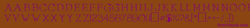 フォントOlduvaiRegular – 紫色のフォント、茶色の背景