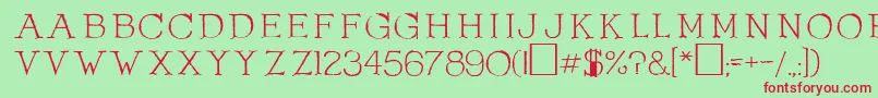 OlduvaiRegular Font – Red Fonts on Green Background