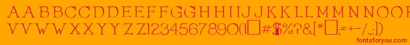 OlduvaiRegular-fontti – punaiset fontit oranssilla taustalla
