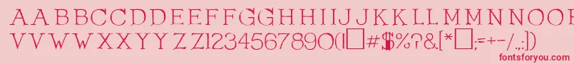 フォントOlduvaiRegular – ピンクの背景に赤い文字