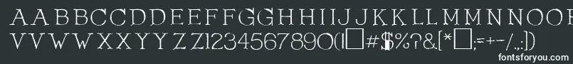 OlduvaiRegular-fontti – valkoiset fontit mustalla taustalla