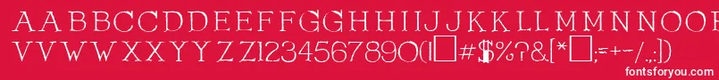 OlduvaiRegular-fontti – valkoiset fontit punaisella taustalla