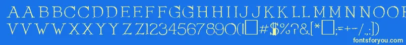 OlduvaiRegular-fontti – keltaiset fontit sinisellä taustalla