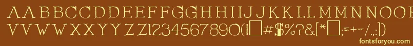 OlduvaiRegular Font – Yellow Fonts on Brown Background