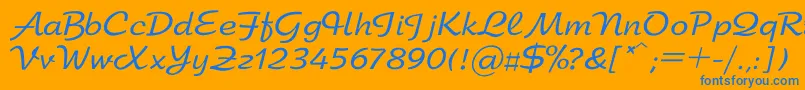 Arbatc Font – Blue Fonts on Orange Background