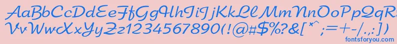 Arbatc Font – Blue Fonts on Pink Background