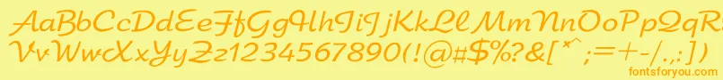 Arbatc Font – Orange Fonts on Yellow Background