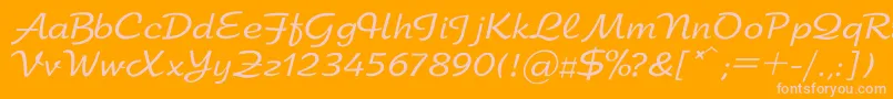 Arbatc Font – Pink Fonts on Orange Background