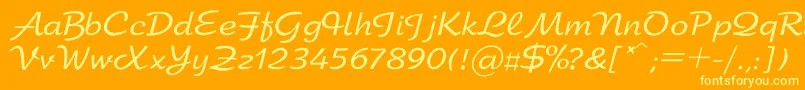 Arbatc Font – Yellow Fonts on Orange Background