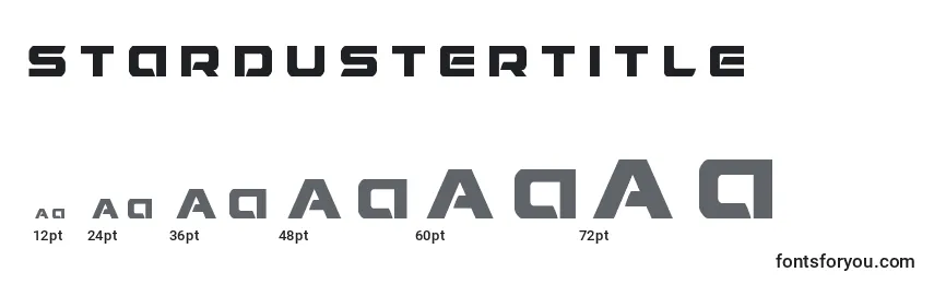 Размеры шрифта Stardustertitle