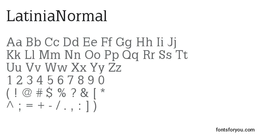 LatiniaNormal Font – alphabet, numbers, special characters