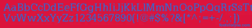 LatiniaNormal Font – Blue Fonts on Red Background