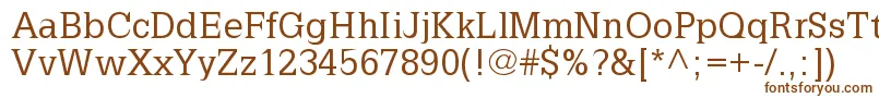 LatiniaNormal-fontti – ruskeat fontit valkoisella taustalla