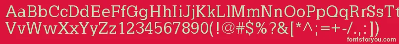 フォントLatiniaNormal – 赤い背景に緑の文字