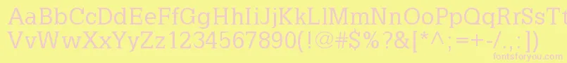 LatiniaNormal Font – Pink Fonts on Yellow Background