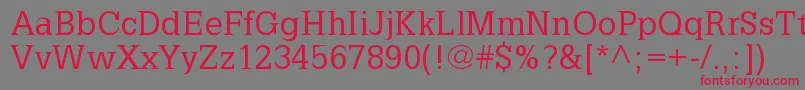 LatiniaNormal Font – Red Fonts on Gray Background