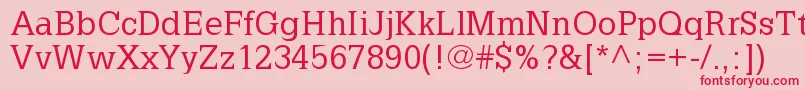 LatiniaNormal Font – Red Fonts on Pink Background