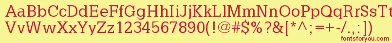 LatiniaNormal Font – Red Fonts on Yellow Background