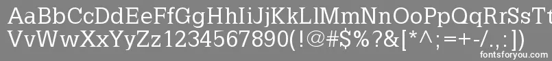 フォントLatiniaNormal – 灰色の背景に白い文字