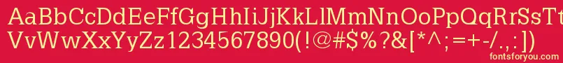 LatiniaNormal Font – Yellow Fonts on Red Background