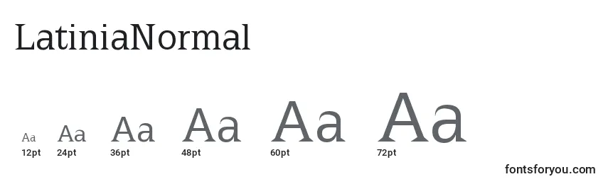 Размеры шрифта LatiniaNormal