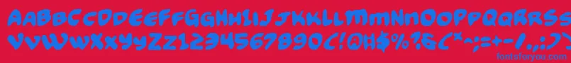 Funny Pages Font – Blue Fonts on Red Background