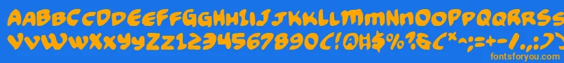 Police Funny Pages – polices orange sur fond bleu