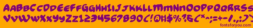 フォントFunny Pages – オレンジの背景に紫のフォント
