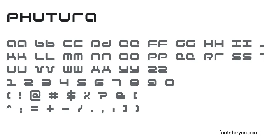 Schriftart Phutura – Alphabet, Zahlen, spezielle Symbole