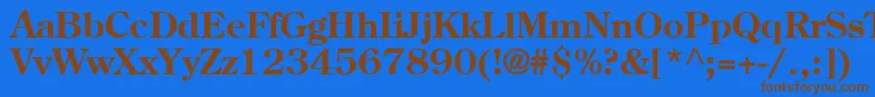 フォントCenturB – 茶色の文字が青い背景にあります。