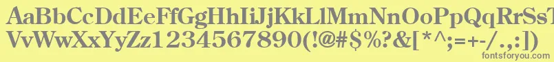 フォントCenturB – 黄色の背景に灰色の文字