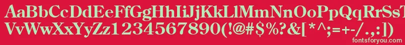 CenturB Font – Green Fonts on Red Background