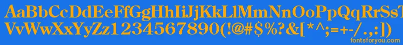 フォントCenturB – オレンジ色の文字が青い背景にあります。