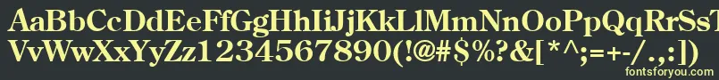 フォントCenturB – 黒い背景に黄色の文字