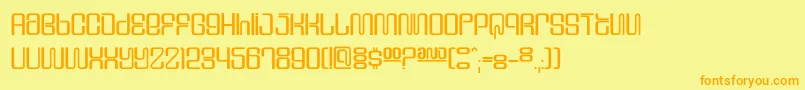 Ds Supervixen Cyr Font – Orange Fonts on Yellow Background