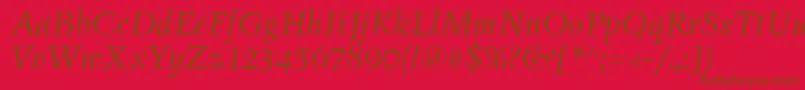 TyfaItcBookItalic Font – Brown Fonts on Red Background