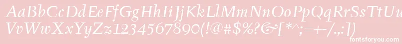 TyfaItcBookItalic Font – White Fonts on Pink Background