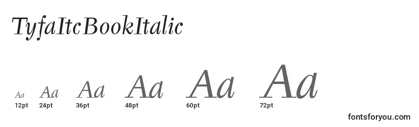 Размеры шрифта TyfaItcBookItalic