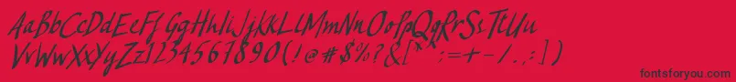 ActoneRegular Font – Black Fonts on Red Background