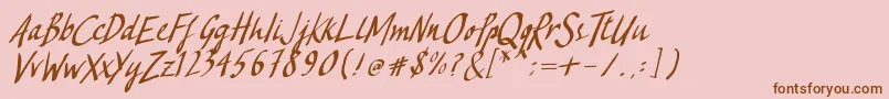 ActoneRegular Font – Brown Fonts on Pink Background